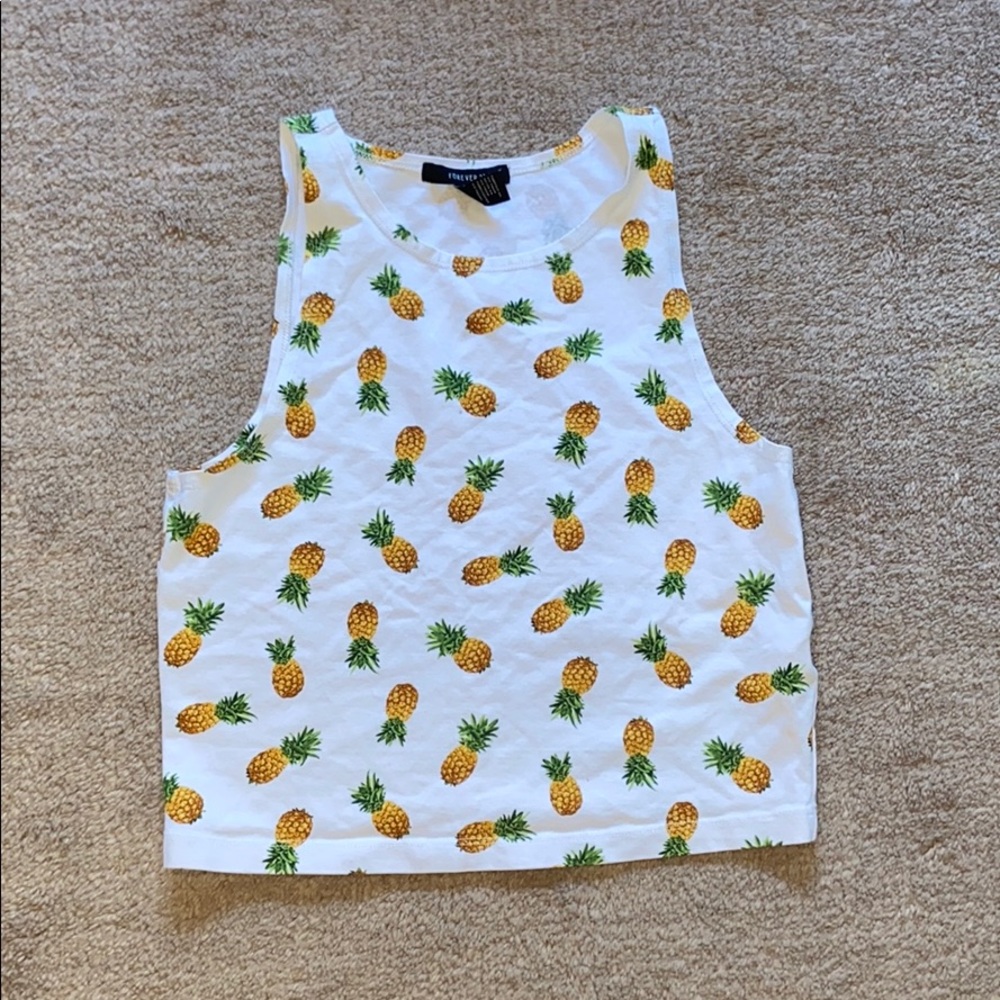 Pineapple crop top, forever 21